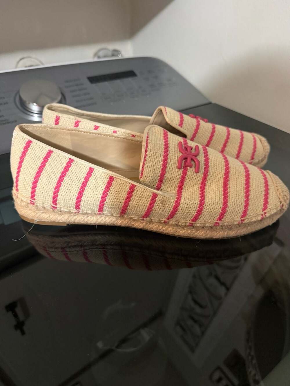 Sam Edelman Kathleen Striped Canvas Espadrille Slip-On Shoes Size 7.5